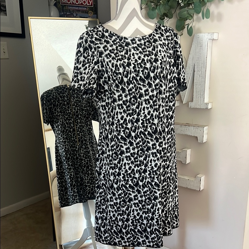 Stylish Black and White Leopard Print Dress